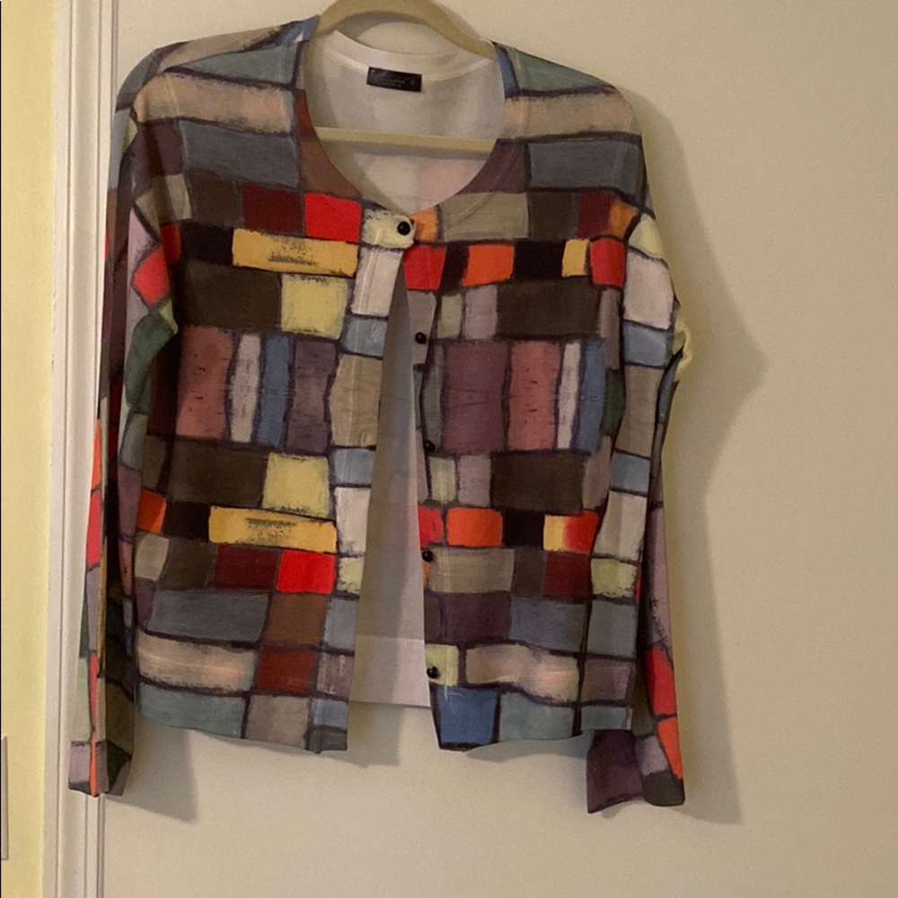 Anthropologie Color Blocked Cardigan